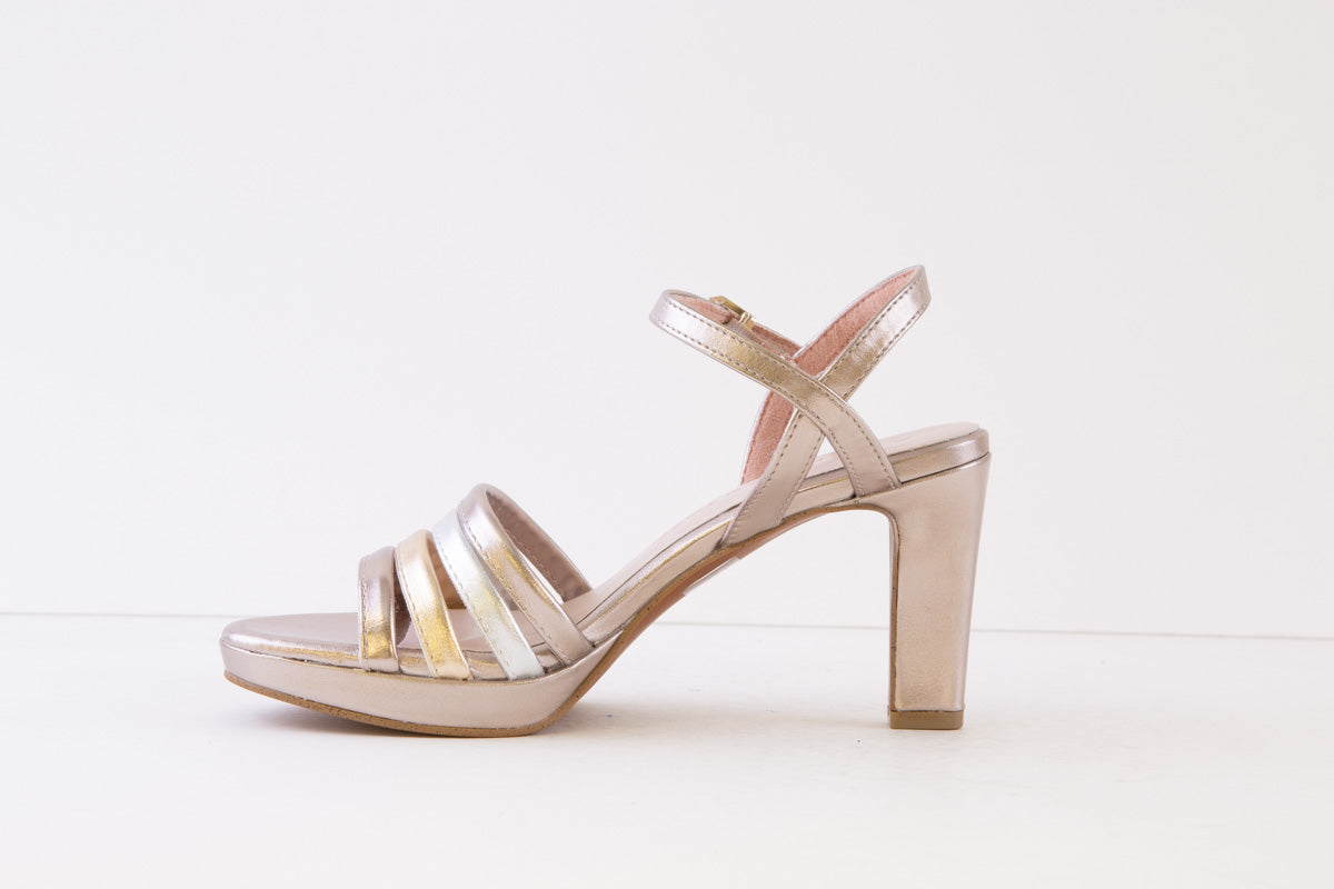 MARCO TOZZI - 28309-532 HIGH HEEL STRAPPY SANDAL - GOLD MULTI