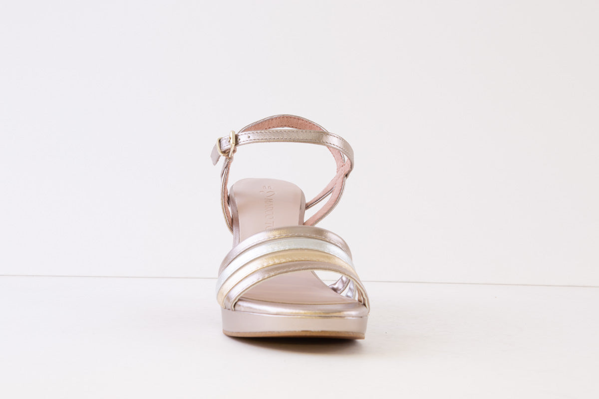 MARCO TOZZI - 28309-532 HIGH HEEL STRAPPY SANDAL - GOLD MULTI