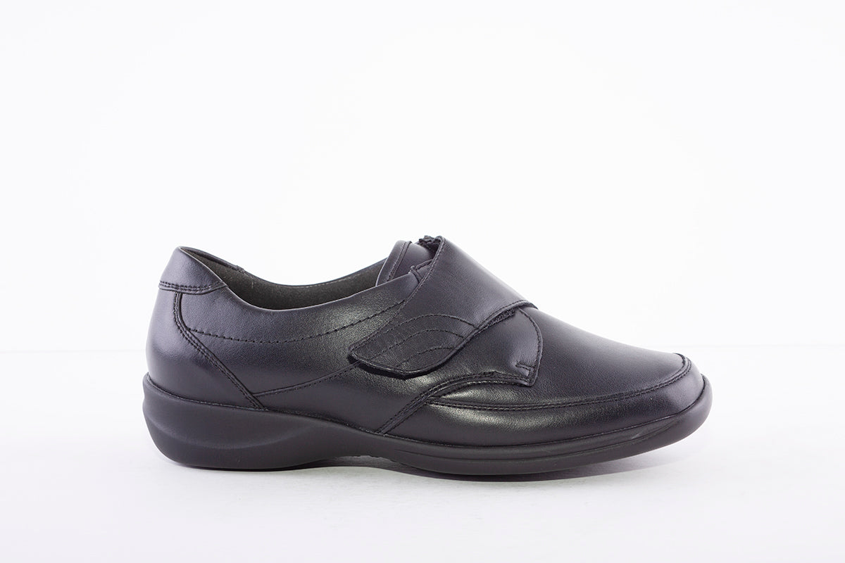 WALDLAUFER - M54306 301 MILLU-VELCRO SHOE - BLACK LEATHER