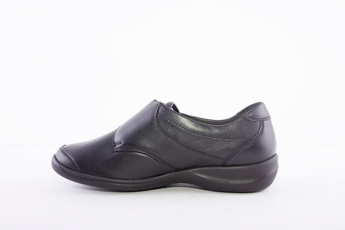 WALDLAUFER - M54306 301 MILLU-VELCRO SHOE - BLACK LEATHER