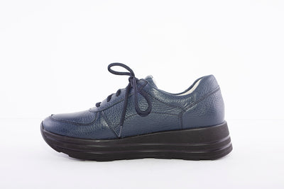 WALDLAUFER - 758009 LANA-LACED WEDGE COMFORT SHOE - NAVY