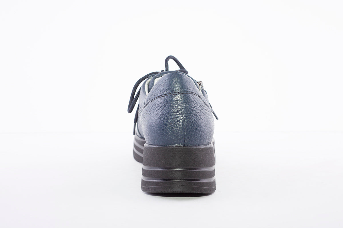 WALDLAUFER - 758009 LANA-LACED WEDGE COMFORT SHOE - NAVY