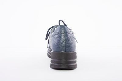 WALDLAUFER - 758009 LANA-LACED WEDGE COMFORT SHOE - NAVY