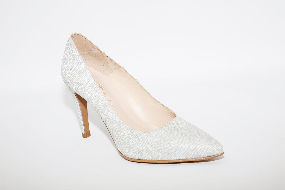 BRENDA ZARO - Silver High Heel Court Shoe