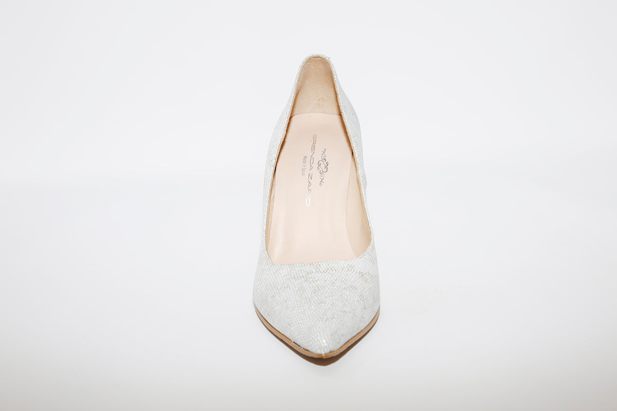 BRENDA ZARO - Silver High Heel Court Shoe