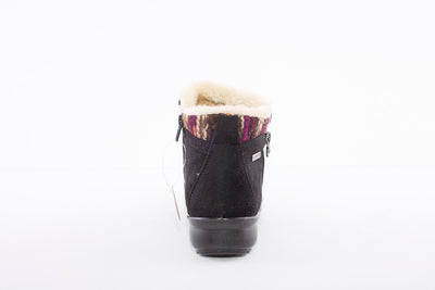 PROPET - WW1526 FLAT ZIP ANKLE COSY LINED BOOT - BLACK SUEDE