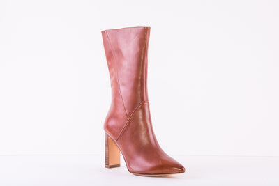 TAMARIS 25349-305 HIGH HEEL CALF-LENGTH ZIP BOOT - TAN