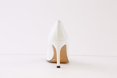 LODI - SOMPO HIGH HEEL COURT SHOE WITH STUDDED TOE DETAIL - BLACK/WHITE