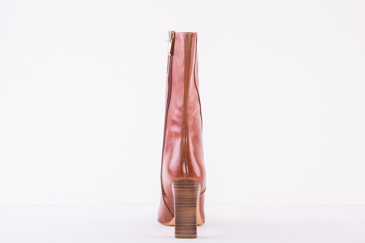 TAMARIS 25349-305 HIGH HEEL CALF-LENGTH ZIP BOOT - TAN