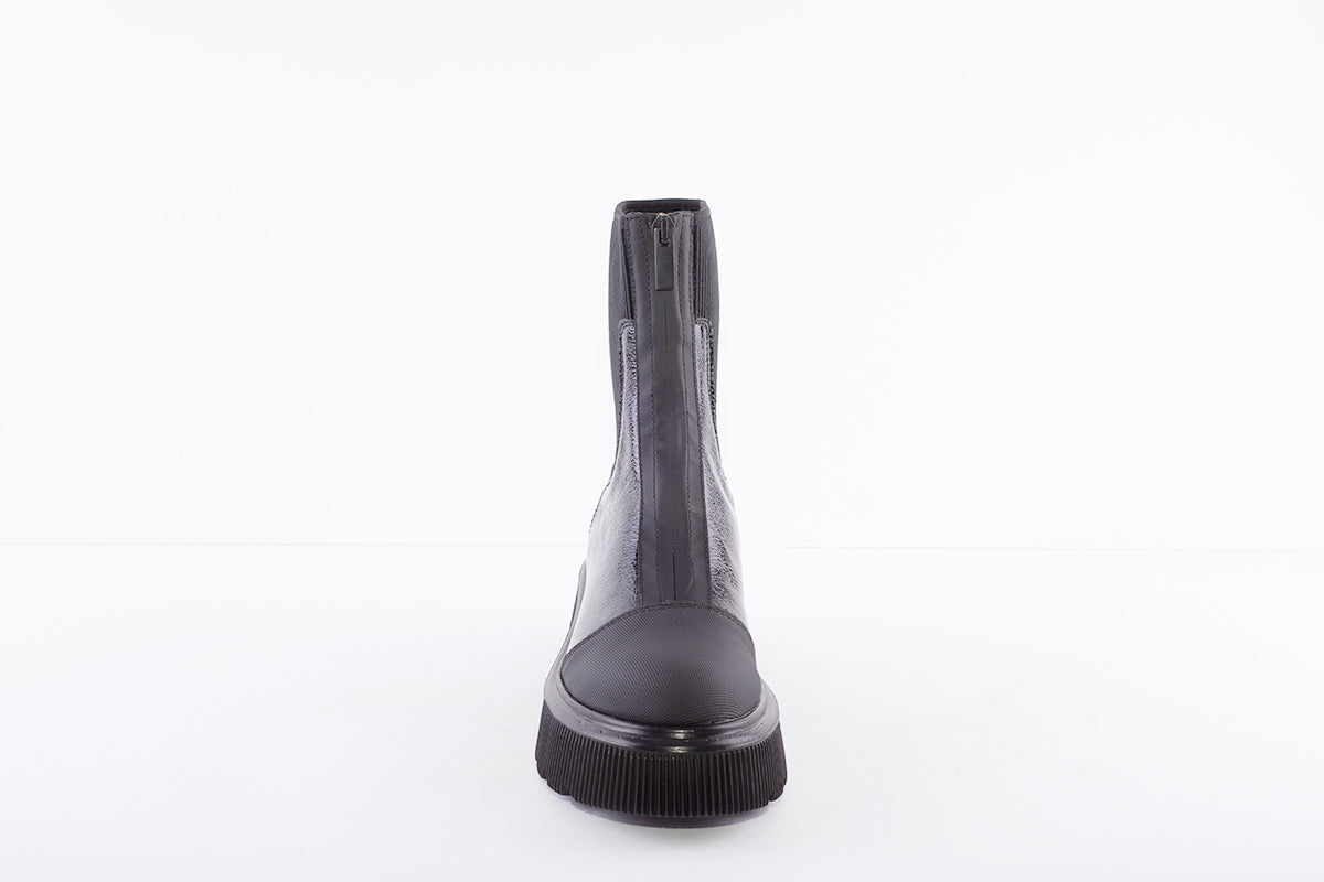 MARCO MOREO - A157 FASHION ZIP ANKLE BOOT - BLACK PATENT COMBI