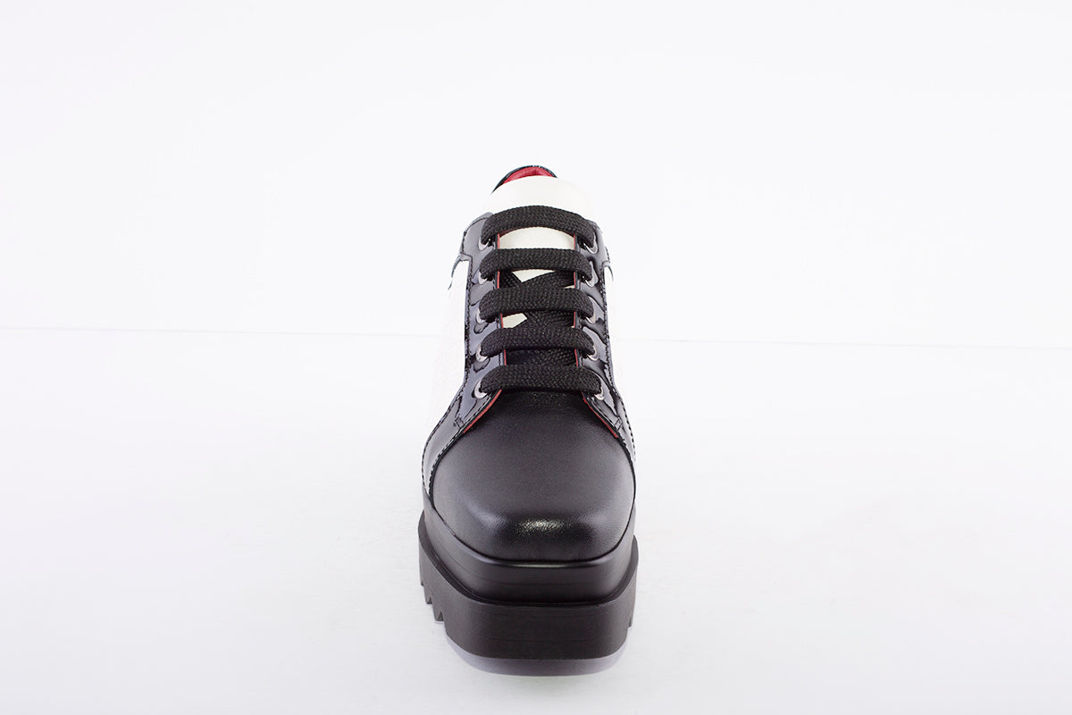 MARCO MOREO - A002 CHUNKY LACED FASHION SHOE - BLACK/CREAM