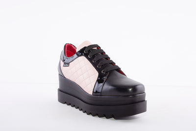 MARCO MOREO - A002 CHUNKY LACED FASHION SHOE - BLACK/PINK
