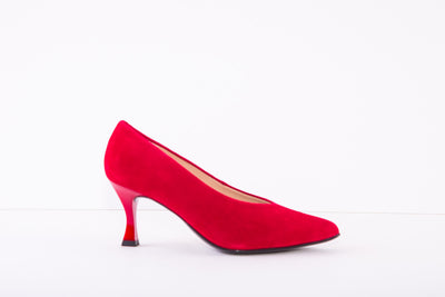 UNISA HIGH HEEL COURT SHOE - RED SUEDE