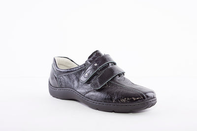 WALDLAUFER - 496301 HENNI-DOUBLE VELCRO SHOE - BLACK PATENT