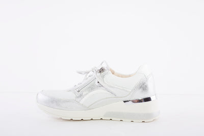 WALDLAUFER - 939011 CLARA-LACED ZIP SHOE WITH SIDE ZIP - SILVER MULTI