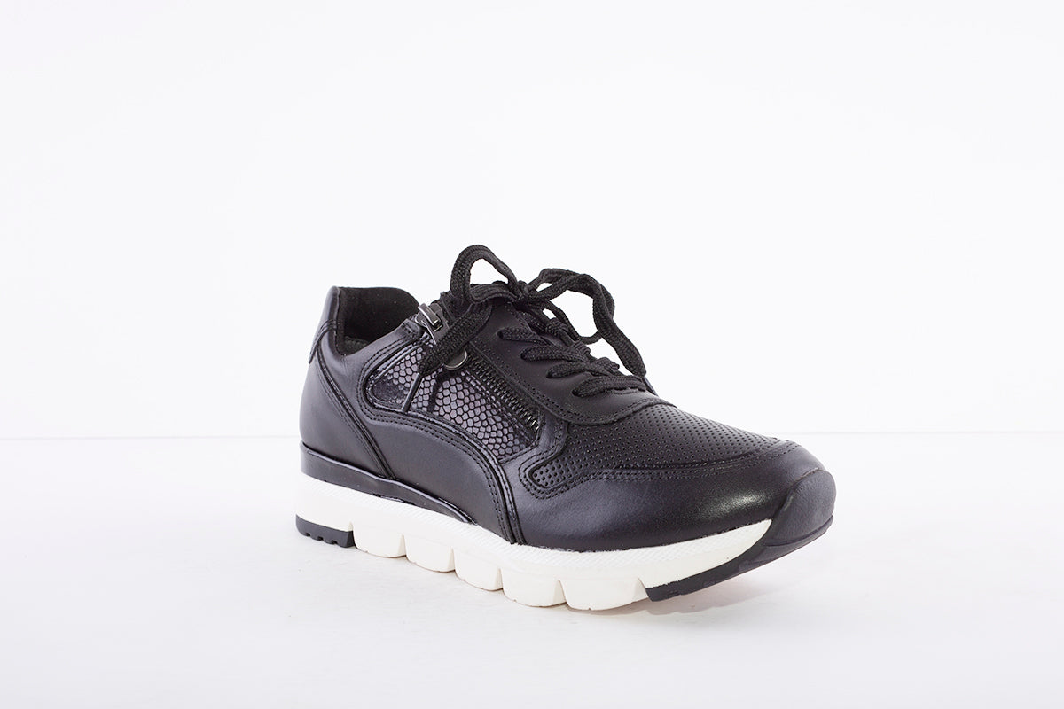 MARCO TOZZI - 23719 LACED FASHION SHOE WITH ZIP - BLACK