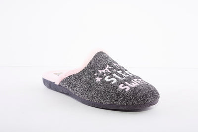 ROAL - R00138 MULE SLIPPER - DARK GREY/PINK