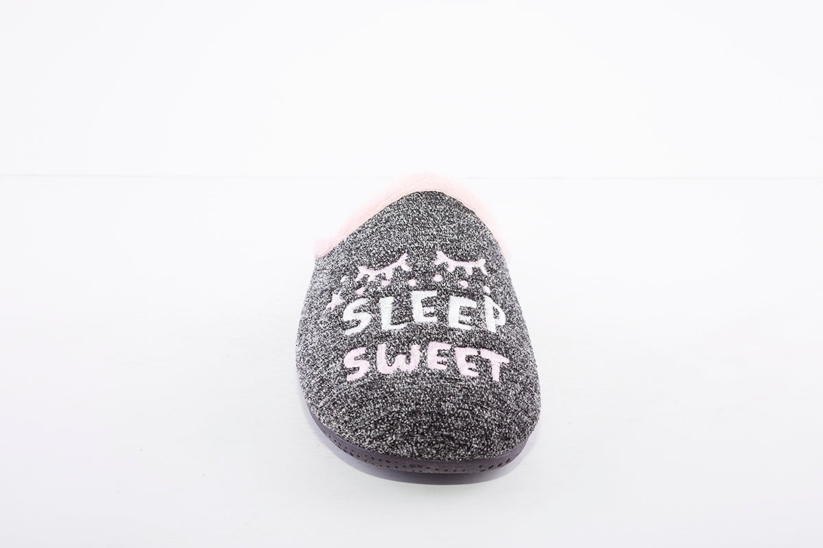 ROAL - R00138 MULE SLIPPER - DARK GREY/PINK
