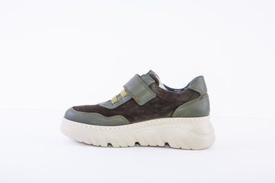 CALLAGHAN - 51802 VELCRO WEDGE WALKING SHOE - GREEN COMBI
