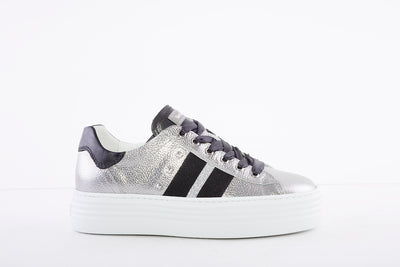 NeroGiardini - I013370D  FLATFORM LACED FASHION SHOE - SILVER/BLACK