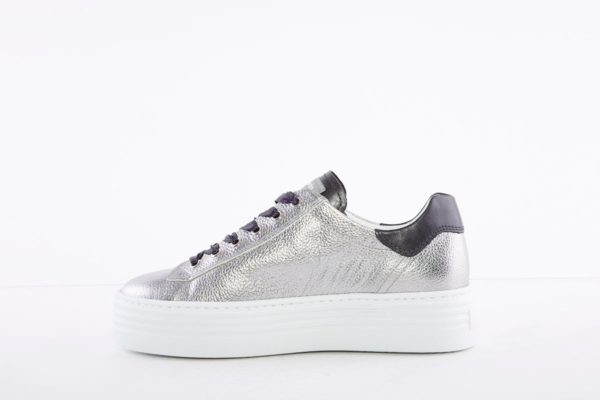 NeroGiardini - I013370D  FLATFORM LACED FASHION SHOE - SILVER/BLACK
