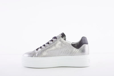 NeroGiardini - I013370D  FLATFORM LACED FASHION SHOE - SILVER/BLACK
