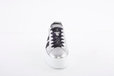 NeroGiardini - I013370D  FLATFORM LACED FASHION SHOE - SILVER/BLACK