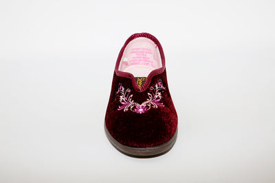SLEEPERS - LS869D DOLLEY MACHINE WASHABLE MEMORY FOAM SLIPPER - WINE VELOUR