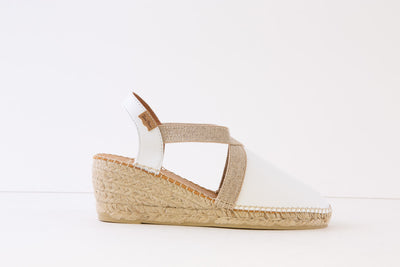 TONI PONS - TOSSA MEDIUM WEDGE SLING-BACK SHOE - WHITE