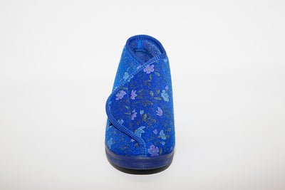 COMFYLUX - LS415C ANDREA- VELCRO BOOTEE WASHABLE SLIPPER - BLUE FLORAL