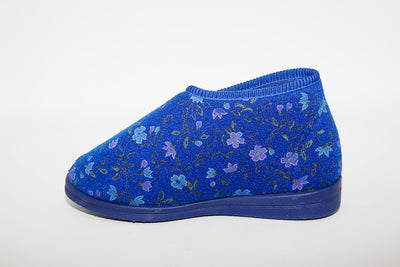 COMFYLUX - LS415C ANDREA- VELCRO BOOTEE WASHABLE SLIPPER - BLUE FLORAL