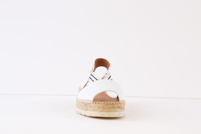 TONI PONS - ESTEL FLAT ELASTIC STRAP SANDAL - WHITE