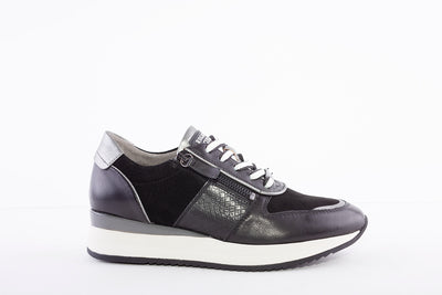 REGARDE LE CIEL - RAY-09 FASHION LACED SHOE WITH ZIP - BLACK