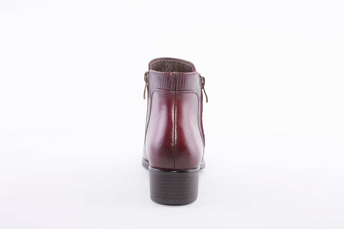 SUSST - GEMMA 21 LOW HEEL FASHION ANKLE BOOT - BURGUNDY