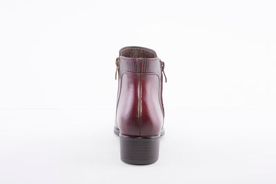 SUSST - GEMMA 21 LOW HEEL FASHION ANKLE BOOT - BURGUNDY