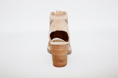 ALPE - 4613 Block Heel Beige Suede Sandal