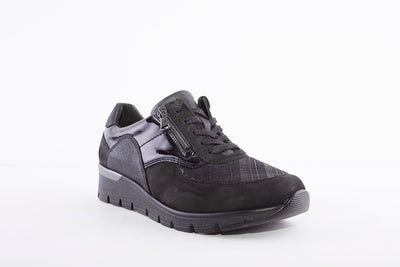 WALDLAUFER - 626K02 407 RAMONA - LACED COMFORT SHOE - BLACK MULTI