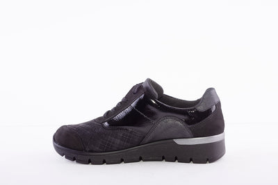 WALDLAUFER - 626K02 407 RAMONA - LACED COMFORT SHOE - BLACK MULTI