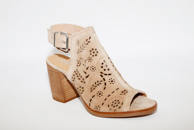 ALPE - 4614 Block Heel Taupe Suede Sandal