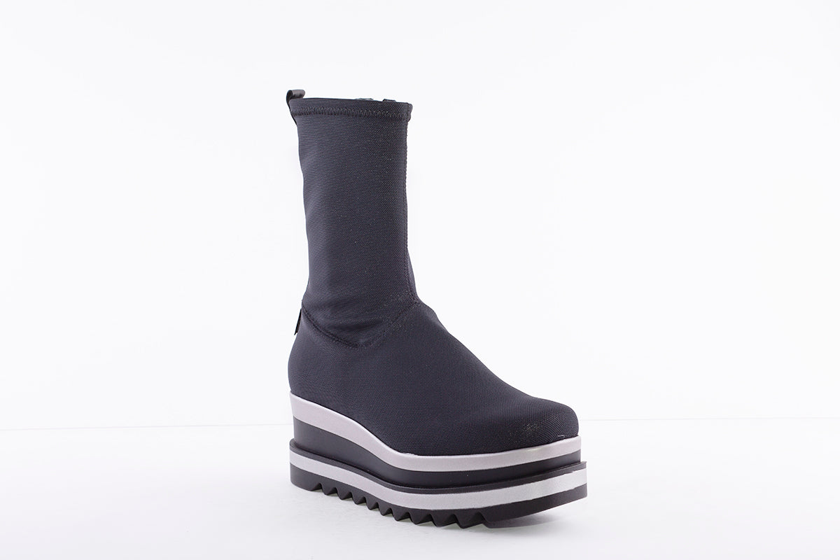 MARCO MOREO - A200 CALF LENGTH FASHION ANKLE BOOT  - BLACK FABRIC