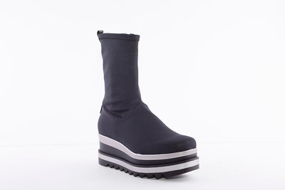 MARCO MOREO - A200 CALF LENGTH FASHION ANKLE BOOT  - BLACK FABRIC