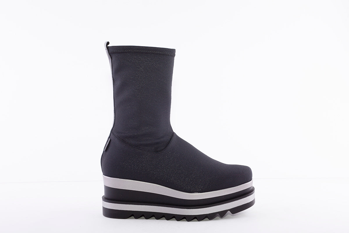 MARCO MOREO A200 CALF LENGTH FASHION ANKLE BOOT BLACK FABRIC
