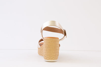 OH MY SANDALS - 5224 HIGH WEDGE BUCKLE SANDAL - GOLD