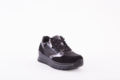 IGI&CO 2673500 LACED FASHION TRAINER - BLACK/BLACK PATENT