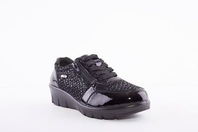 G COMFORT - 798-1SF LACED WEDGE SHOE - BLACK