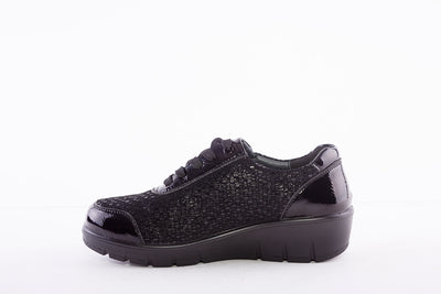 G COMFORT - 798-1SF LACED WEDGE SHOE - BLACK