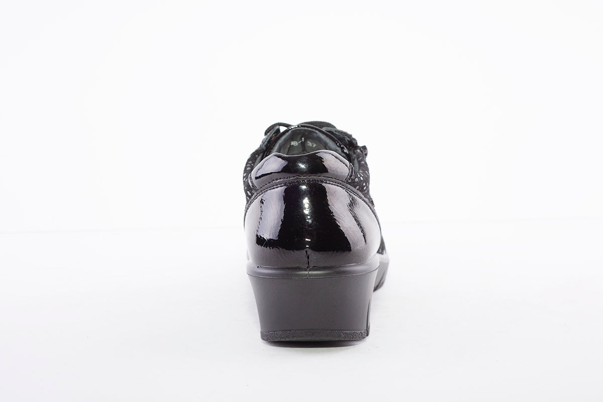 G COMFORT - 798-1SF LACED WEDGE SHOE - BLACK