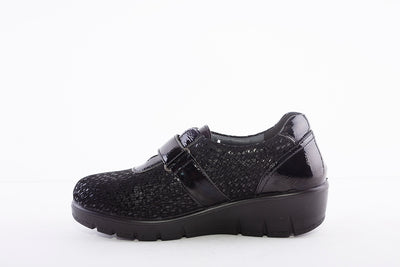G COMFORT - 799-3SF VELCRO WEDGE SHOE - BLACK
