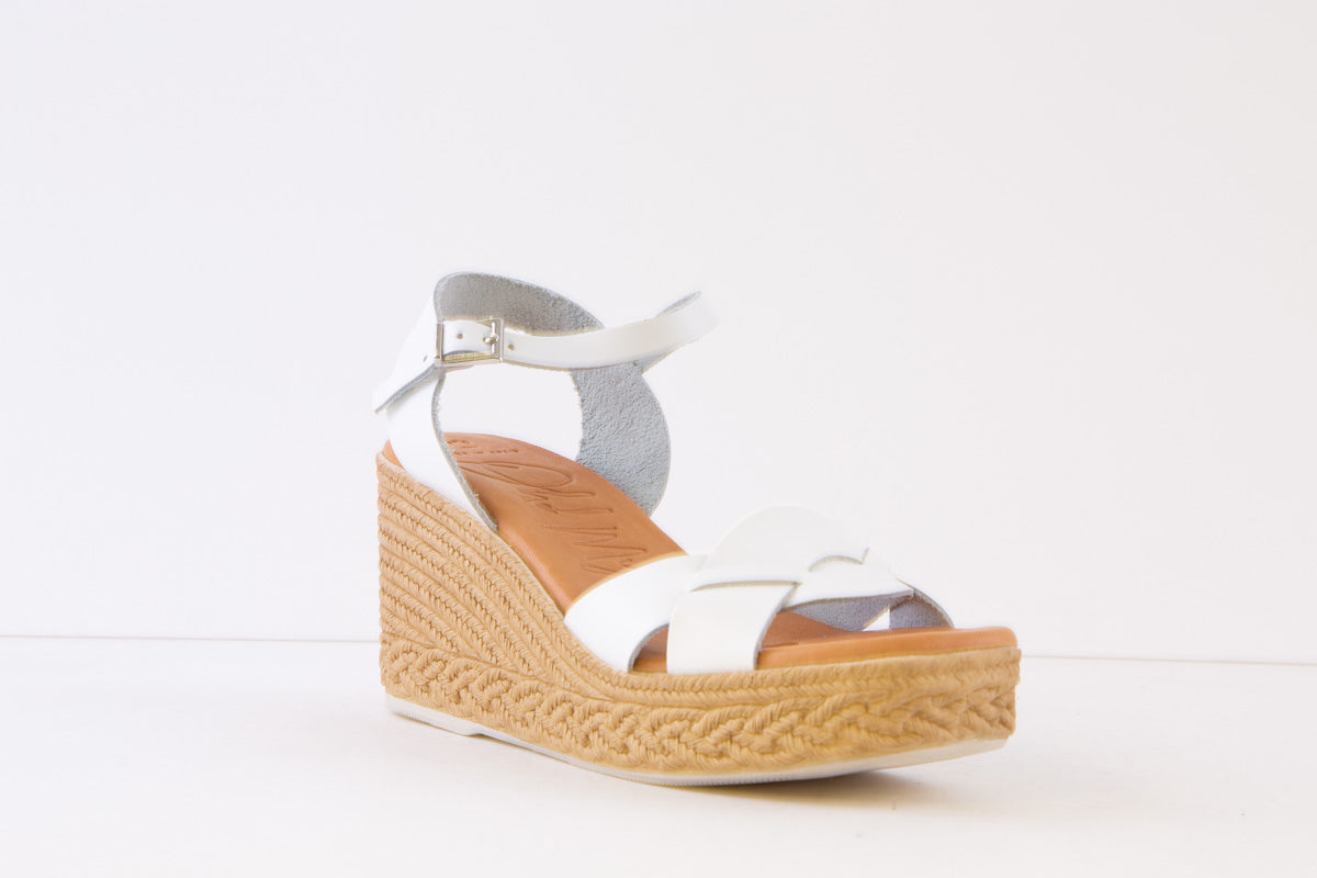OH MY SANDALS - 5226 HIGH WEDGE SANDAL - WHITE