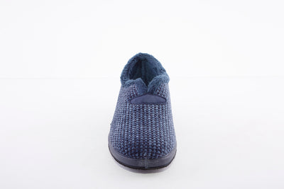 GARZON - 1325.530 FUR-LINED FULL SLIPPER - NAVY